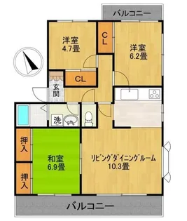 野方ハイム【1階】の間取り