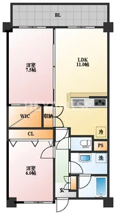パークサイド花園【2階】の間取り