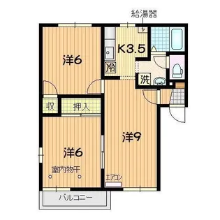 カーティングハウス B【2階】の間取り