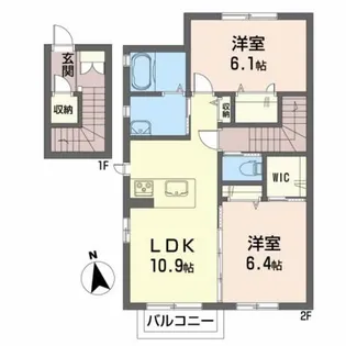 アルフラットB【2階】の間取り