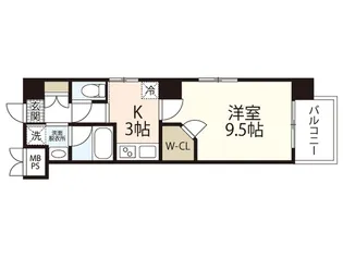 フロレゾン庚午北【6階】の間取り