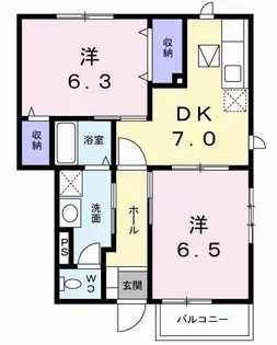 サンセール・リオン B【1階】の間取り