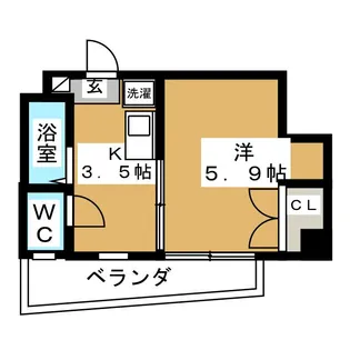 メイゾンチュトワイエ鶴見【3階】の間取り
