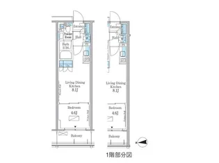 パークアクシス新宿百人町【1階】の間取り