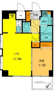 ダイナシティ文京根津【6階】の間取り