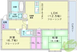 コンフォース荒井【2階】の間取り