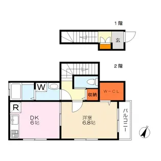 カーサ・ビアンカ【2階】の間取り