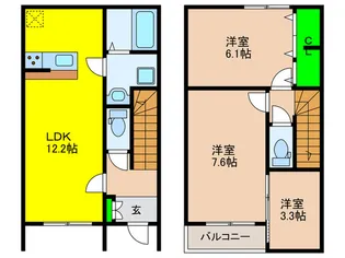 福岡県福岡市城南区南片江1【一戸建】の間取り