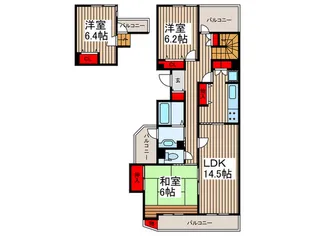 あさかヴィレッジパティオ棟4号棟【4階】の間取り