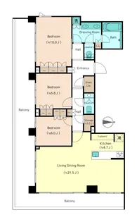 広尾ガーデンフォレストE棟【4階】の間取り