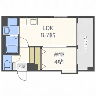 レジデンスカープ札幌【15階】の間取り