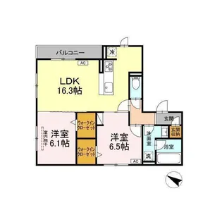 GRASS FIELDS SERENA VI【2階】の間取り