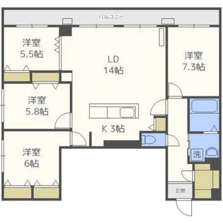 ジョイス宮の森レジデンス【2階】の間取り