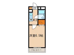 RK西新【8階】の間取り