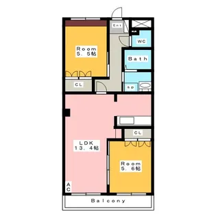 ラ・ヴィータ【2階】の間取り