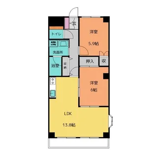スカイハイツ野田【4階】の間取り
