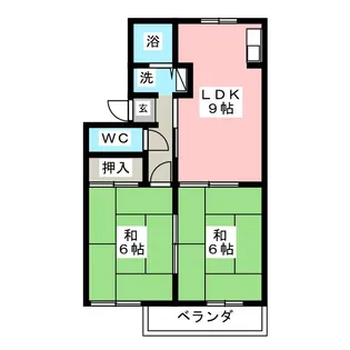 コーポファミール B棟【1階】の間取り