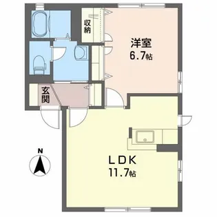 ノースコートB【1階】の間取り
