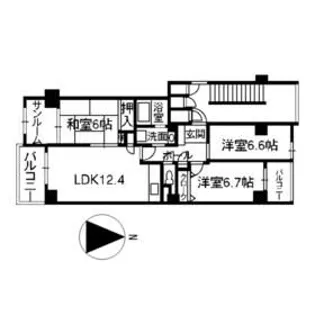 コープ野村武蔵【8階】の間取り