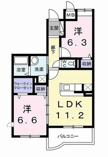 サンライズ宮前【2階】の間取り