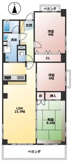 キャッスルハイツ大垣郭町【13階】の間取り