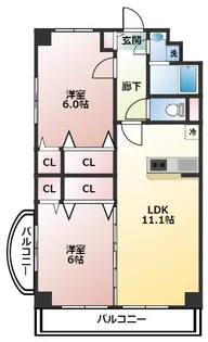 フレイグラントオリーブ【5階】の間取り