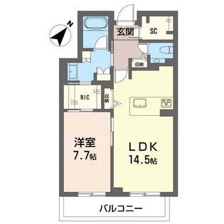 ウィズプラス浦和美園 ウエスト D棟【1階】の間取り