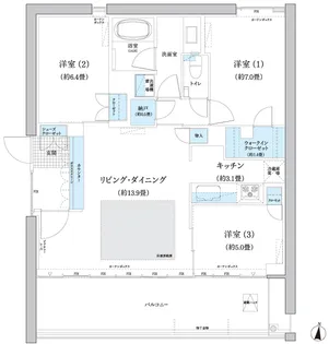 ガーデニエール砧WEST【10階】の間取り