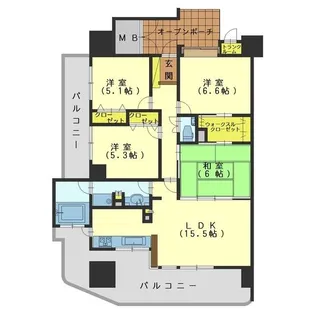 アーバンシティ富山今泉【8階】の間取り