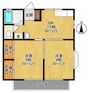 第3ハイツ城所【2階】の間取り