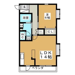 コーポ葵【1階】の間取り