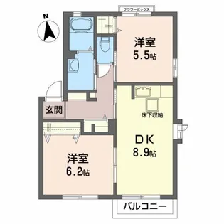 バリュージュ鶴ヶ谷【1階】の間取り
