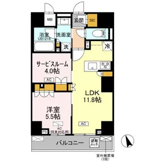 リーラ品川戸越【7階】の間取り