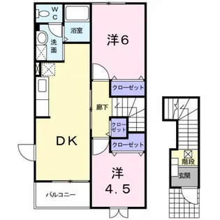 ソレアード【2階】の間取り
