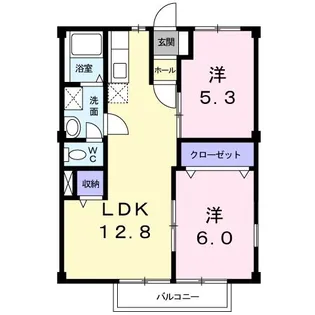 ワールドハイツ【2階】の間取り