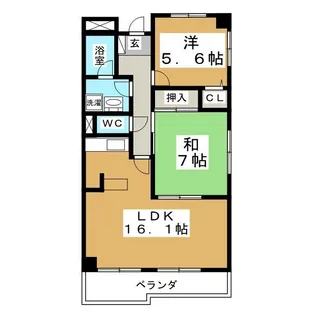 グランパークス八乙女【4階】の間取り