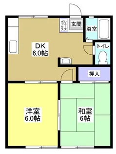 コモドヒルズB【1階】の間取り