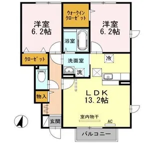 クローバーハウス【1階】の間取り