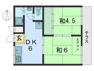 大和ハイツ【1階】の間取り