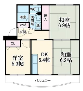 富士ハイツ【1階】の間取り