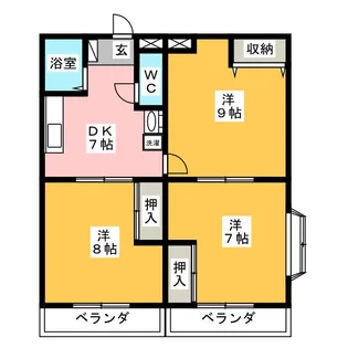 則竹太田本町アパートI【2階】の間取り