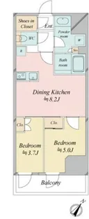 レジディア中目黒III【12階】の間取り