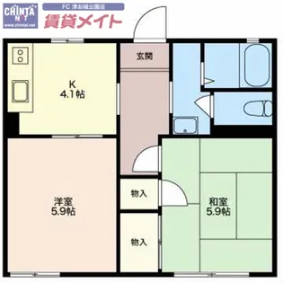 フレグランス島崎【1階】の間取り