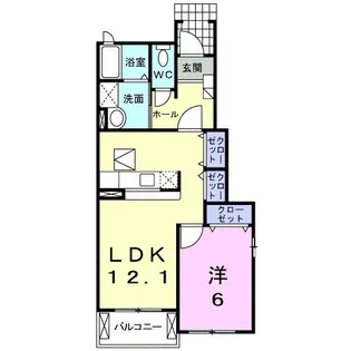 インフォローズB【1階】の間取り