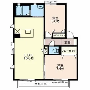 マノワール小浜 B【2階】の間取り