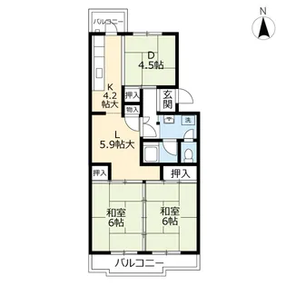 UR枝光【1階】の間取り