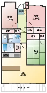 和戸クレストヒルズ【6階】の間取り