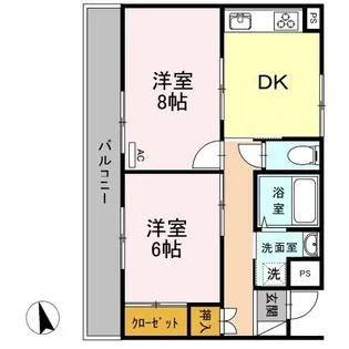 シティーフラット服部【3階】の間取り