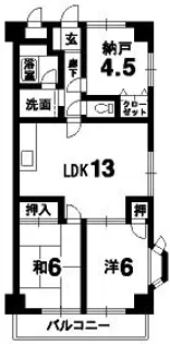 サンセール二軒屋ウエスト【2階】の間取り