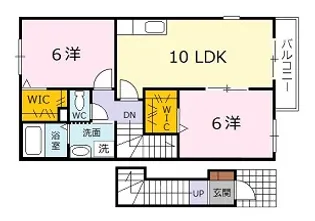広島県広島市安佐北区落合南9【アパート】の間取り